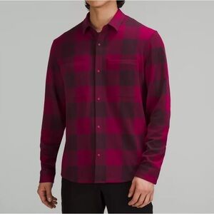 Lululemon Soft Knit Overshirt in Check Plaid Cassis Pomegranate 💫